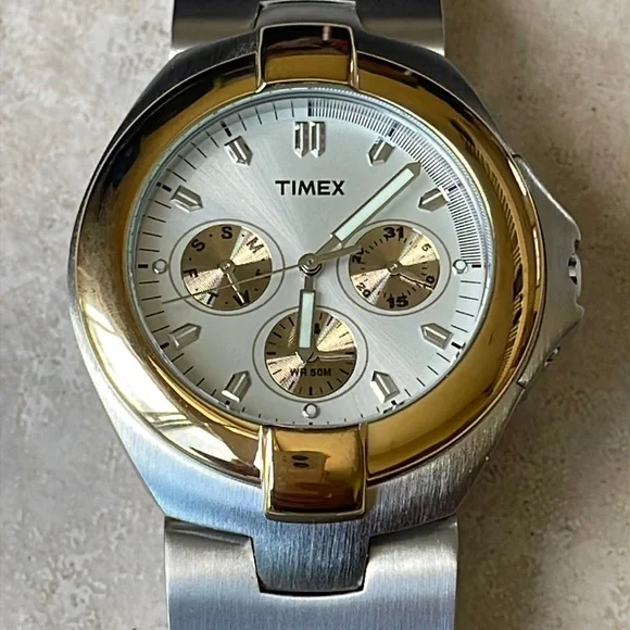 Timex Men\'s Indiglo  Watch Date Indicator Water Resistant 50M Needs Battery Timex Expedition Indiglo WR 50m White Dial Steel Case Needs  main image 4